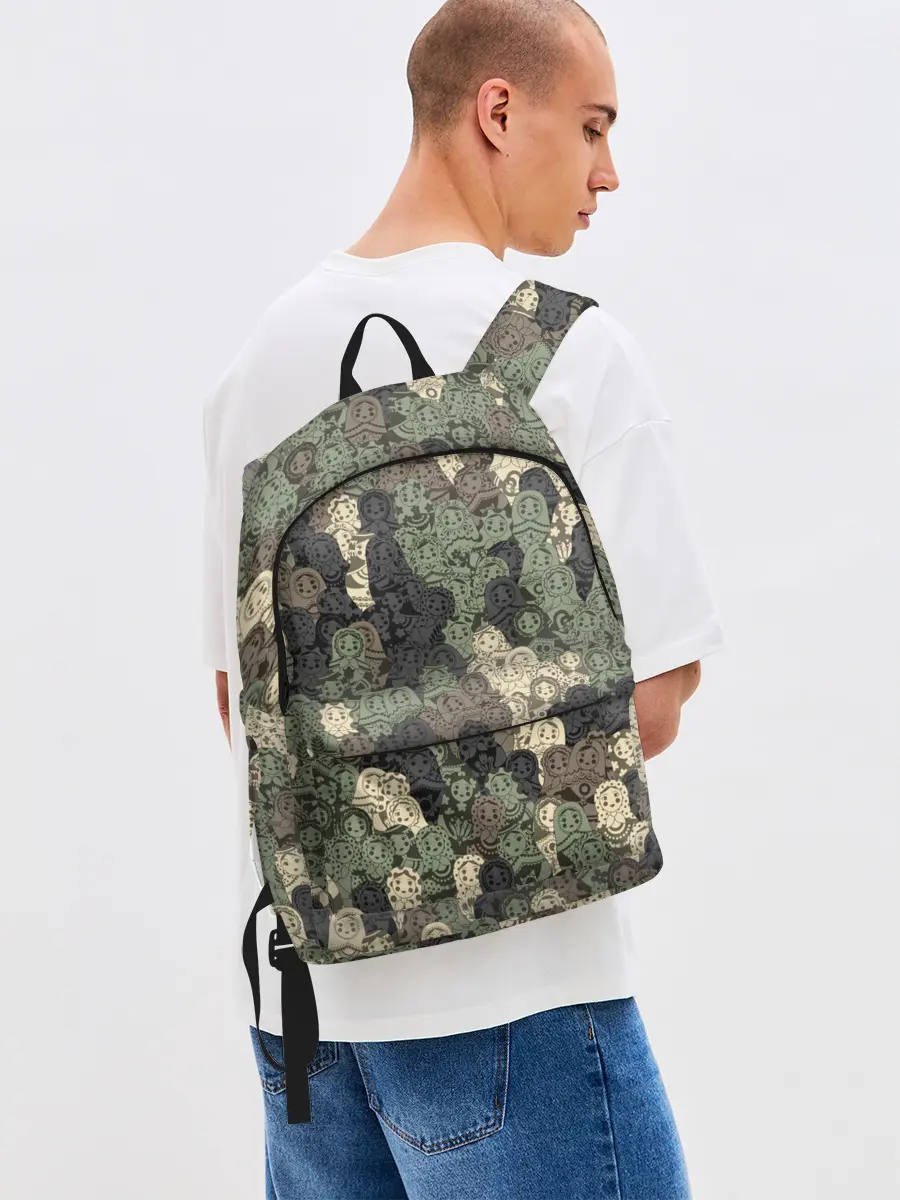 Рюкзак джинсовый / Камуфляж из матрёшек