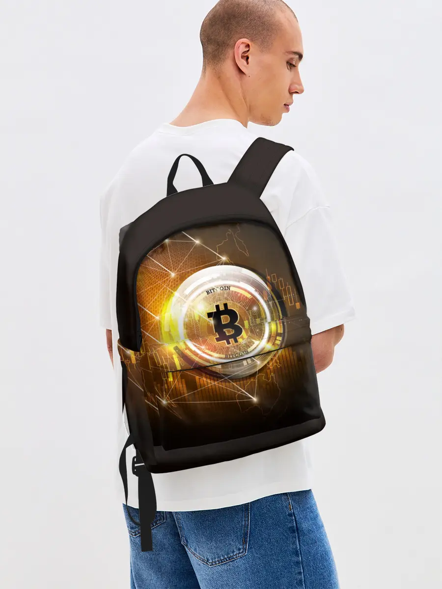 Рюкзак джинсовый / КРИПТОВАЛЮТА БИТКОИН