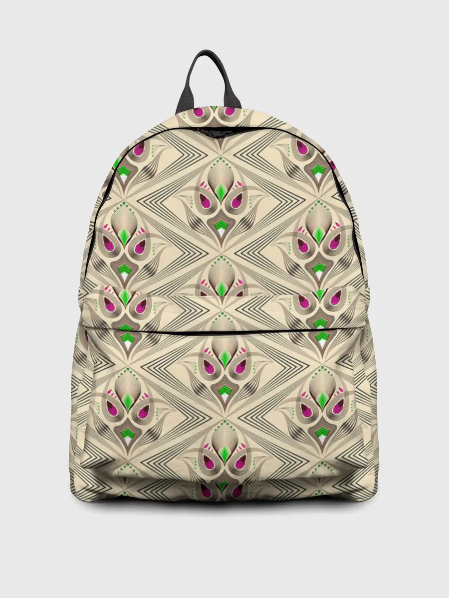 Рюкзак джинсовый / Арт деко на бежевом фоне