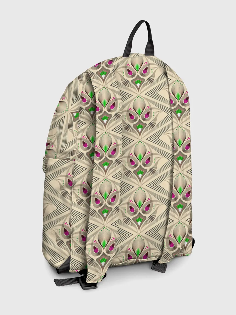 Рюкзак джинсовый / Арт деко на бежевом фоне