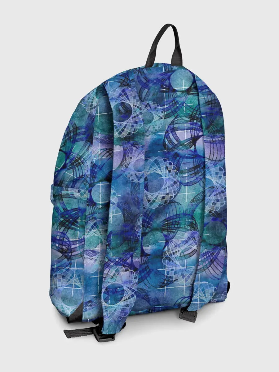 Рюкзак джинсовый / Абстракция - акварельный узор