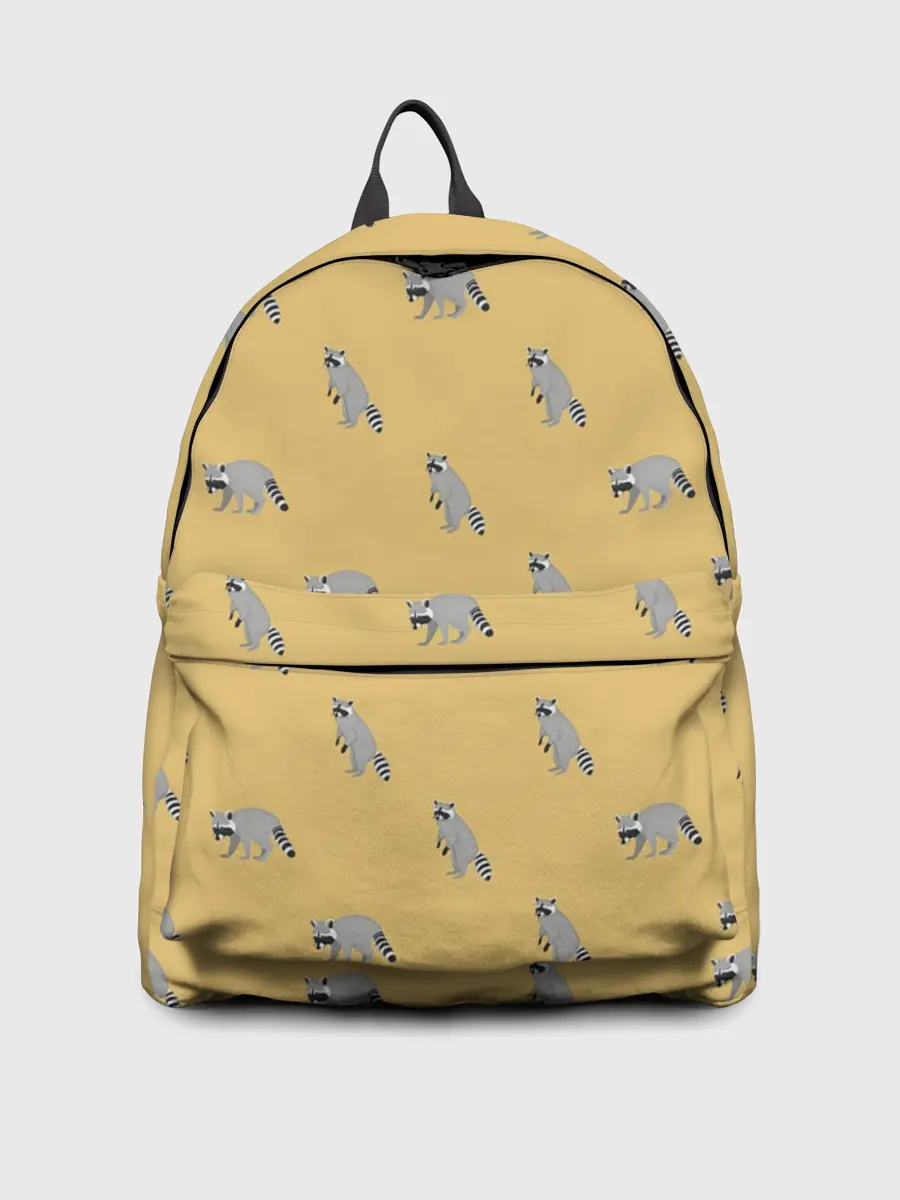 Рюкзак джинсовый / Еноты паттерн