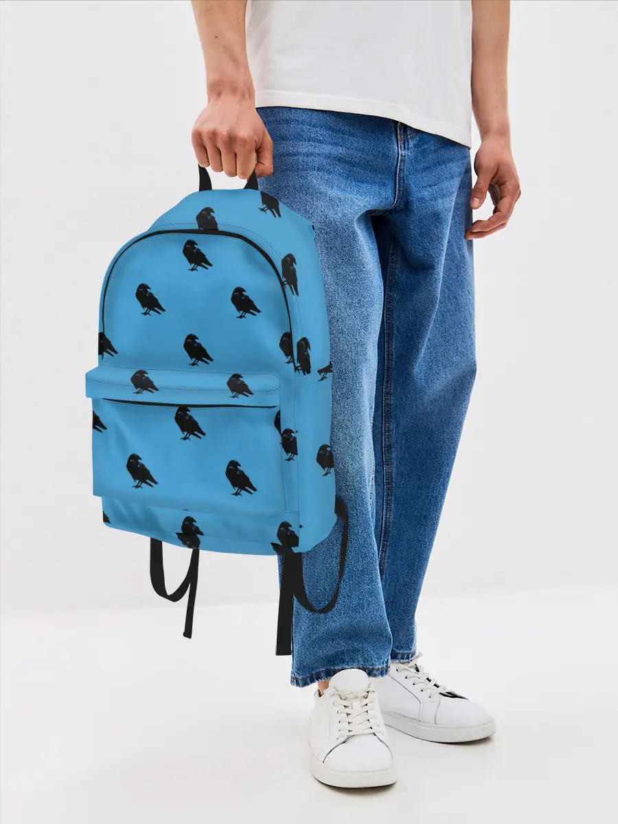 Рюкзак джинсовый / Вороны паттерн