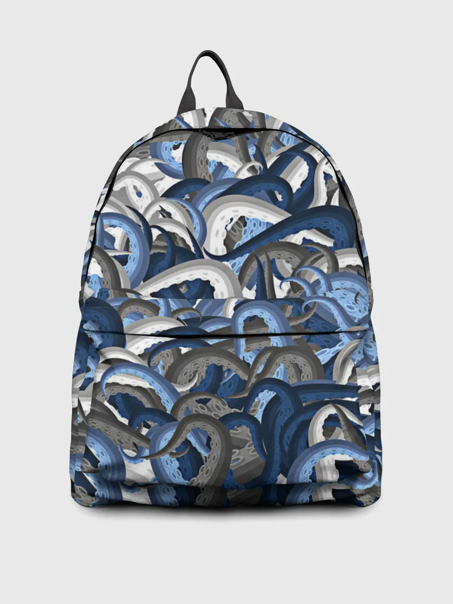 Рюкзак джинсовый / Синий камуфляж с щупальцами