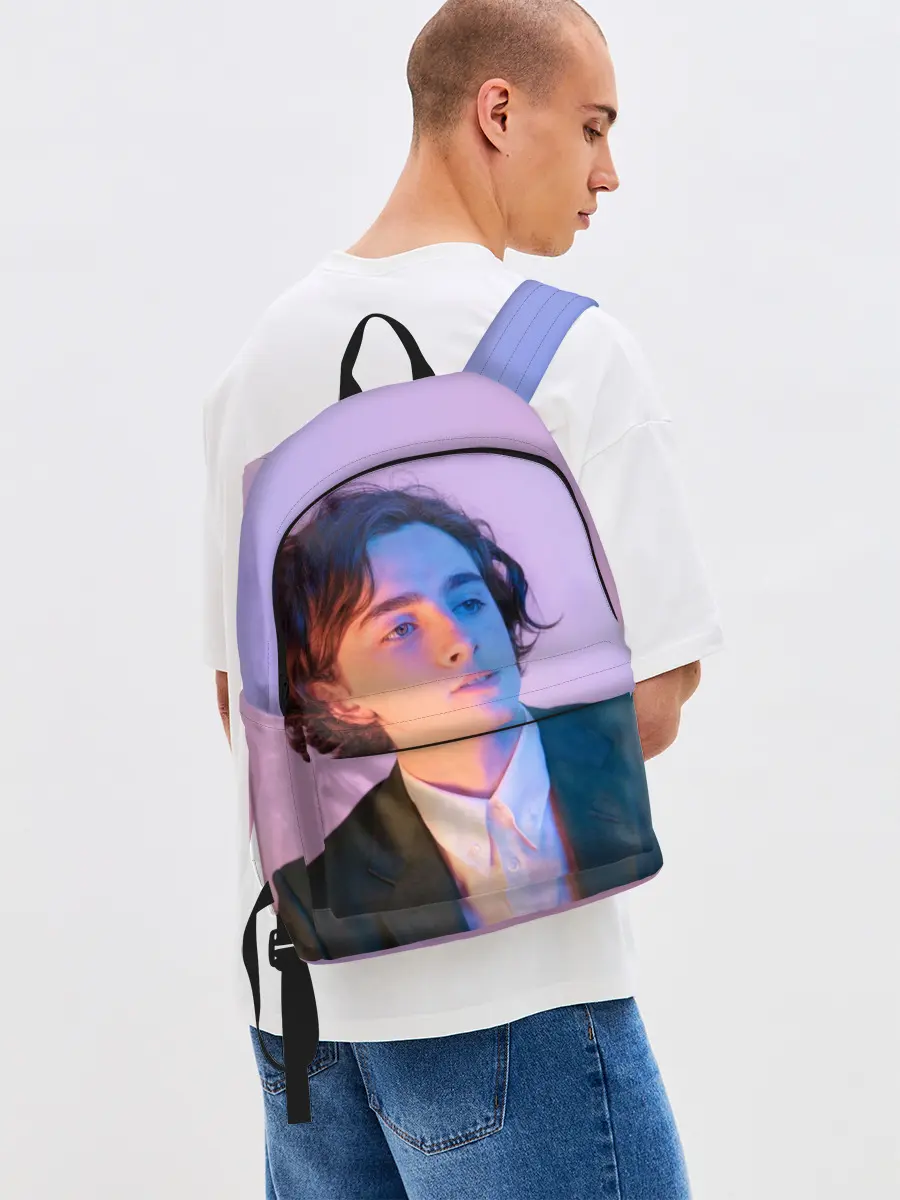 Рюкзак джинсовый / Timothee Chalamet розовый градиент