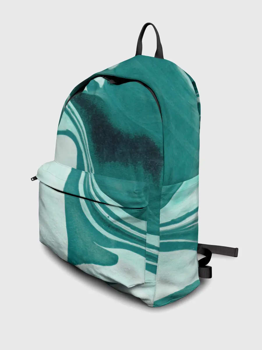 Рюкзак джинсовый / красочный зелёный развод