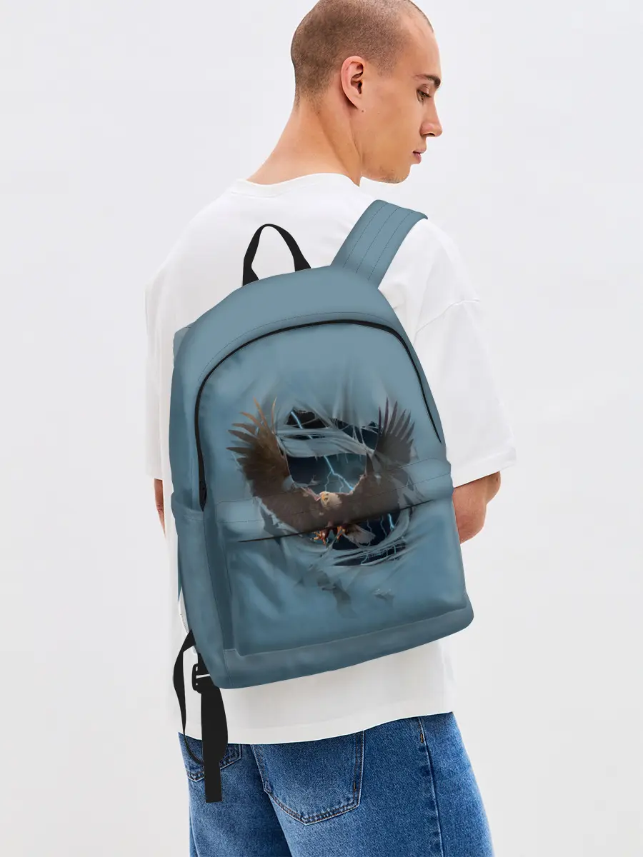 Рюкзак джинсовый / ОРЕЛ СКВОЗЬ ТКАНЬ