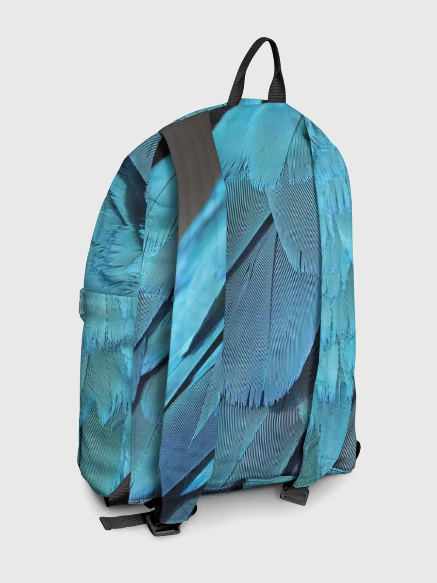 Рюкзак джинсовый / Перья попугая