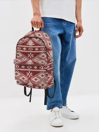 Рюкзак джинсовый / Вязаный рисунок