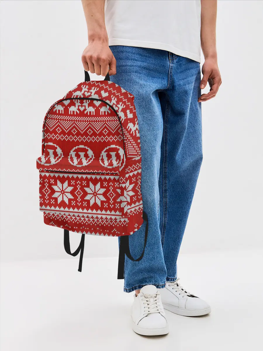 Рюкзак джинсовый / Вязаный рисунок