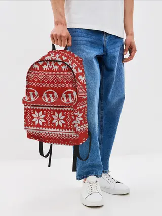 Рюкзак джинсовый / Вязаный рисунок
