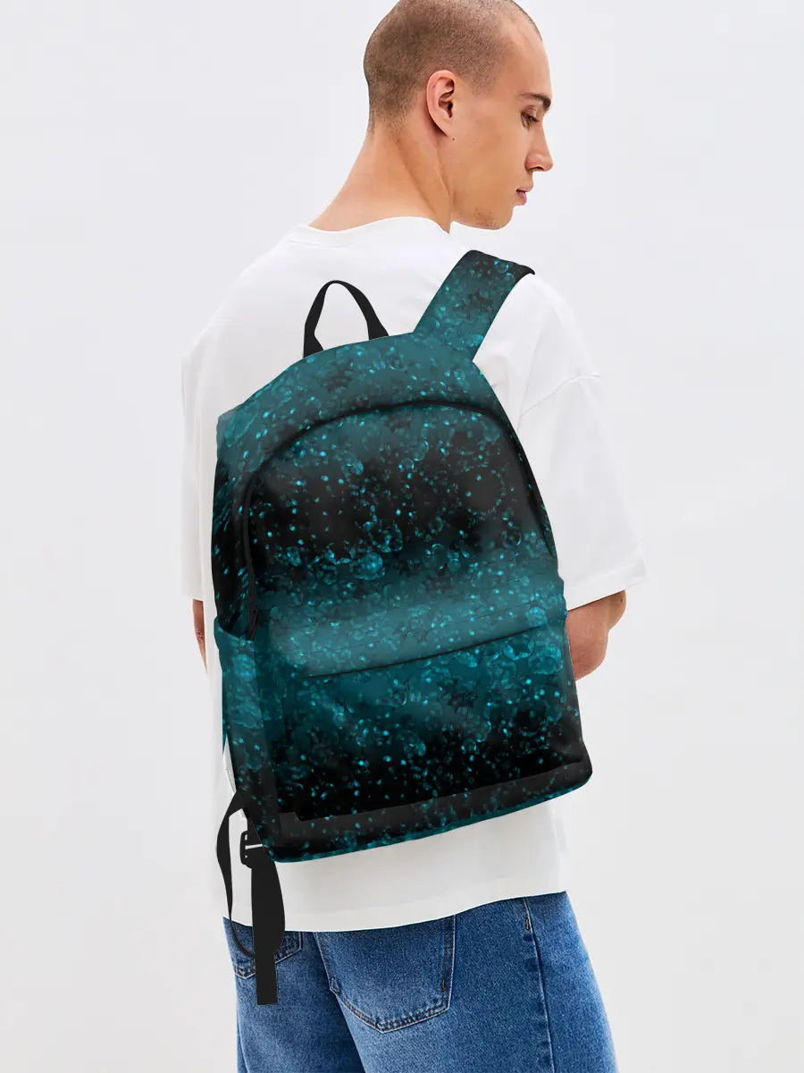 Рюкзак джинсовый / Черно-синие блестки