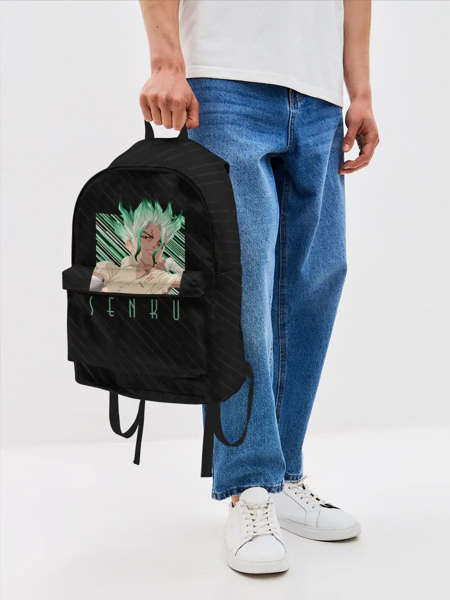 Рюкзак джинсовый / Сенку Ишигами в квадрате