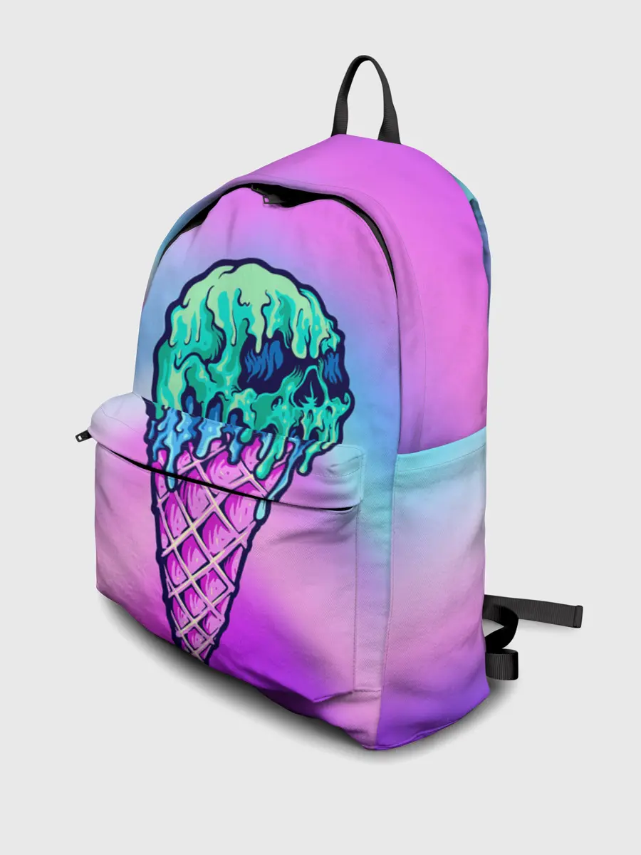 Рюкзак джинсовый / Мороженое | Ice Scream | Череп