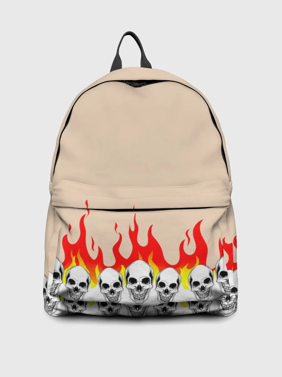 Рюкзак джинсовый / Черепа в Огне