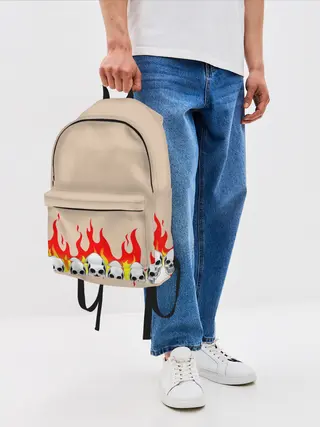 Рюкзак джинсовый / Черепа в Огне