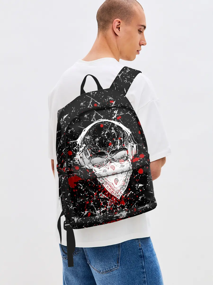 Рюкзак джинсовый / Брызги Череп Хипстер Гранж