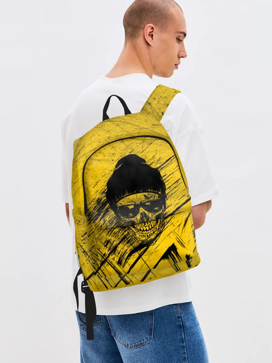 Рюкзак джинсовый / Череп Хипстер Гранж Брызги