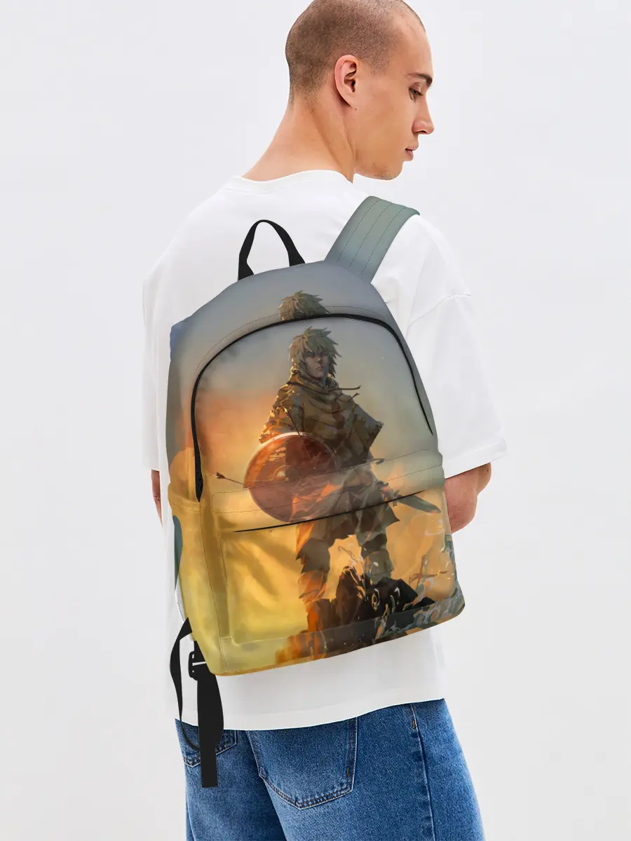 Рюкзак джинсовый / Винланд стоит на скале сага