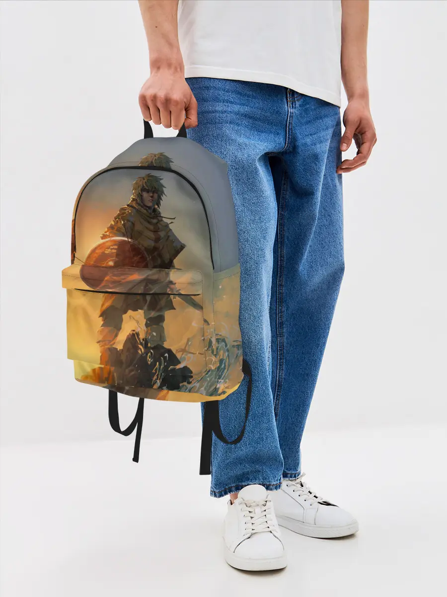 Рюкзак джинсовый / Винланд стоит на скале сага