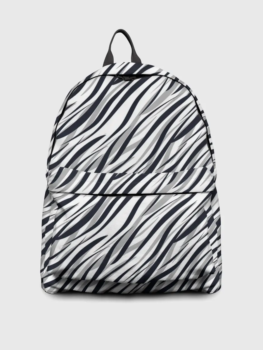 Рюкзак джинсовый / Черно-белый полосатый тигровый