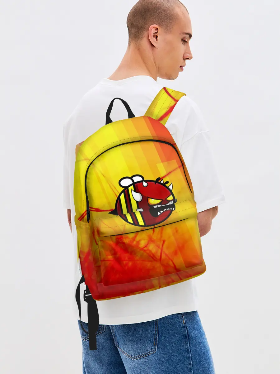 Рюкзак джинсовый / Geometry Dash | Red Demon