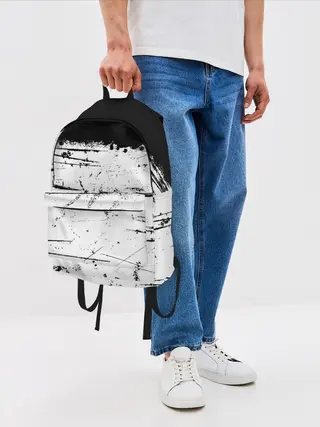 Рюкзак джинсовый / ИСПАЧКАННЫЙ КРАСКОЙ