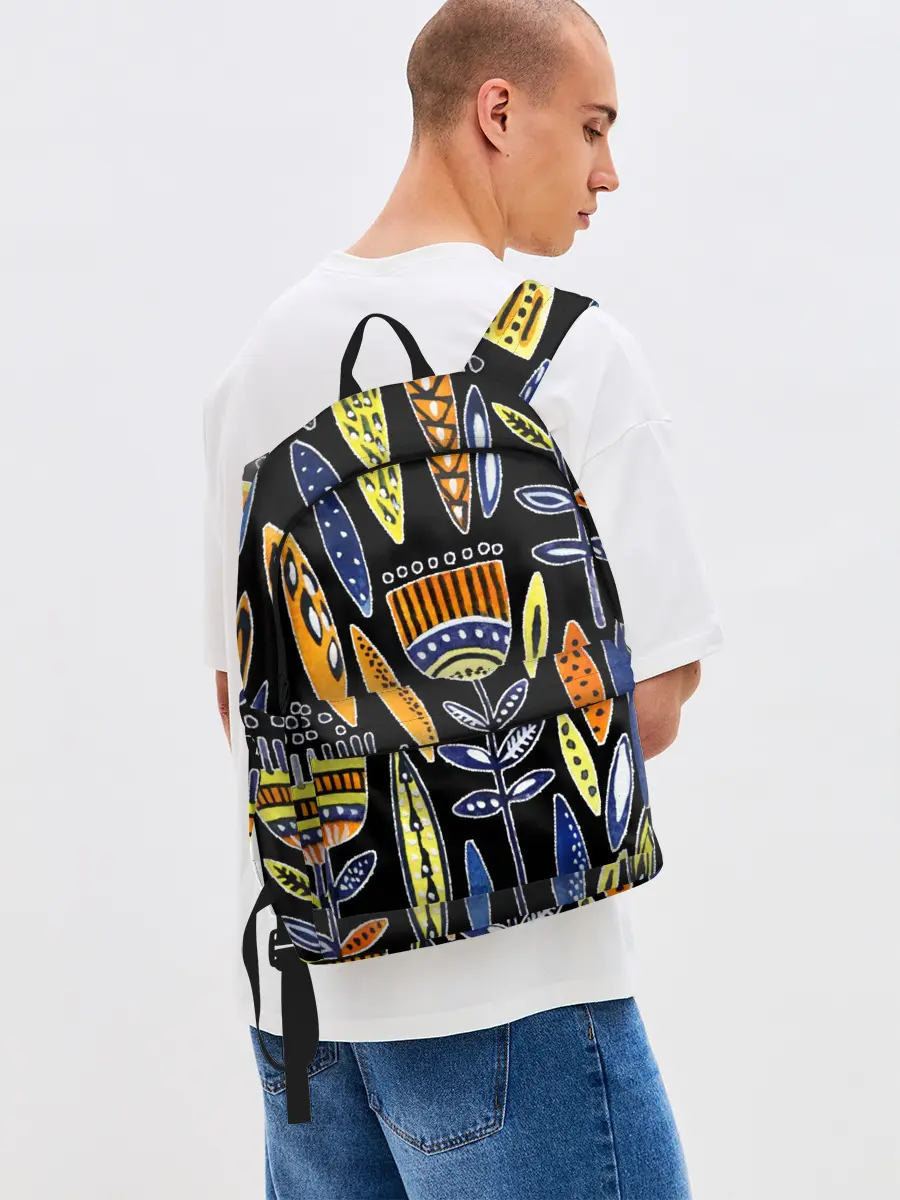 Рюкзак джинсовый / вечные цветы фараона