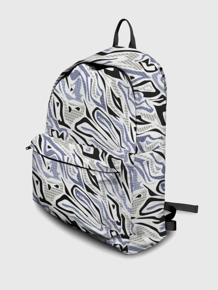 Рюкзак джинсовый / Абстрактный сиренево-черный