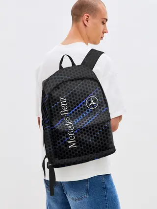 Рюкзак джинсовый / MERCEDES LOGO NEON
