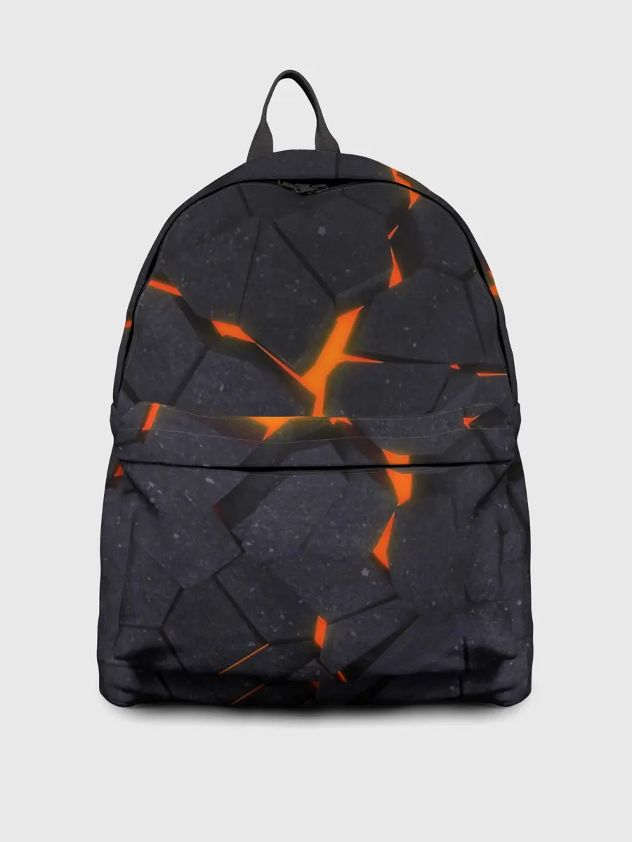 Рюкзак джинсовый / ТРЕЩИНЫ ЗЕМЛИ | 3D CRACKS | НЕОН