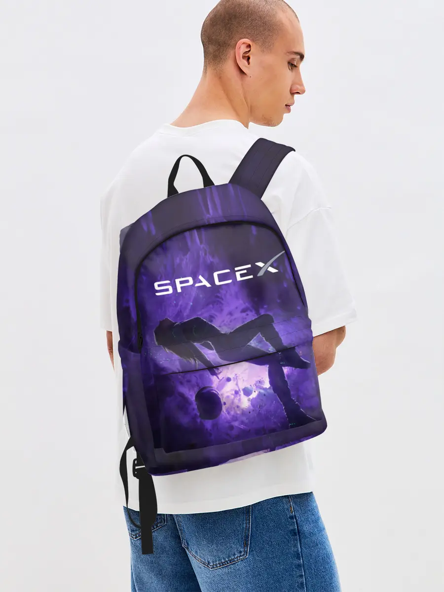 Рюкзак джинсовый / Space X Girl in zero gravity