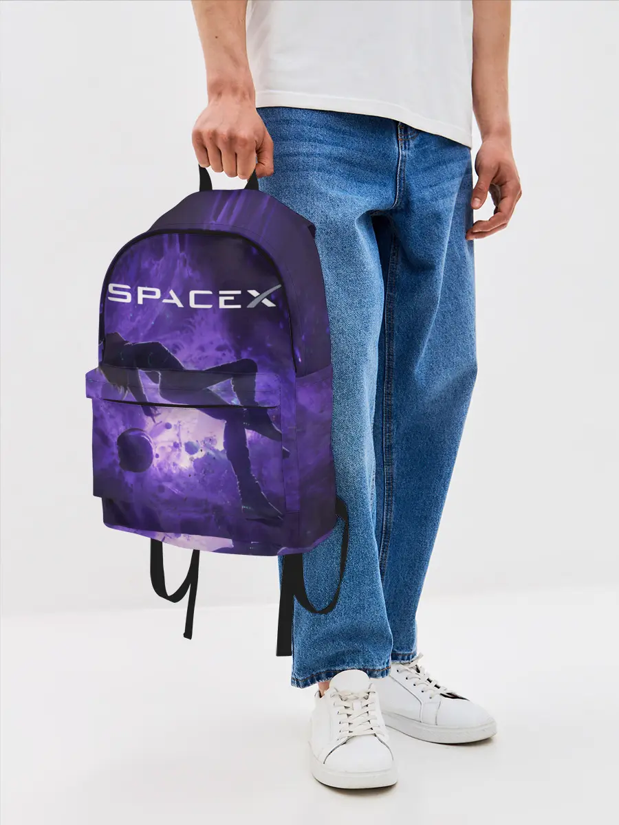 Рюкзак джинсовый / Space X Girl in zero gravity