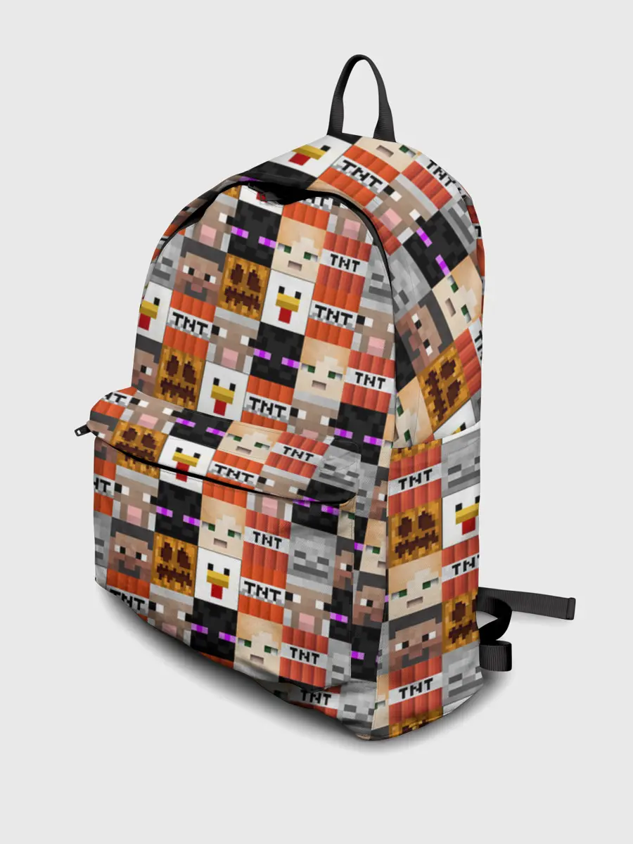 Рюкзак джинсовый / MINECRAFT КУБИКИ ПЕРСОНАЖИ