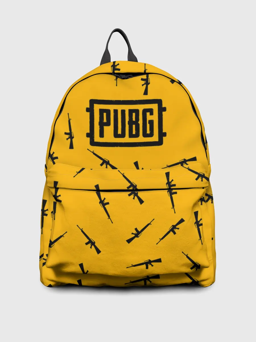 Рюкзак джинсовый / PUBG АВТОМАТЫ ПАТТЕРН ЖЁЛТЫЙ