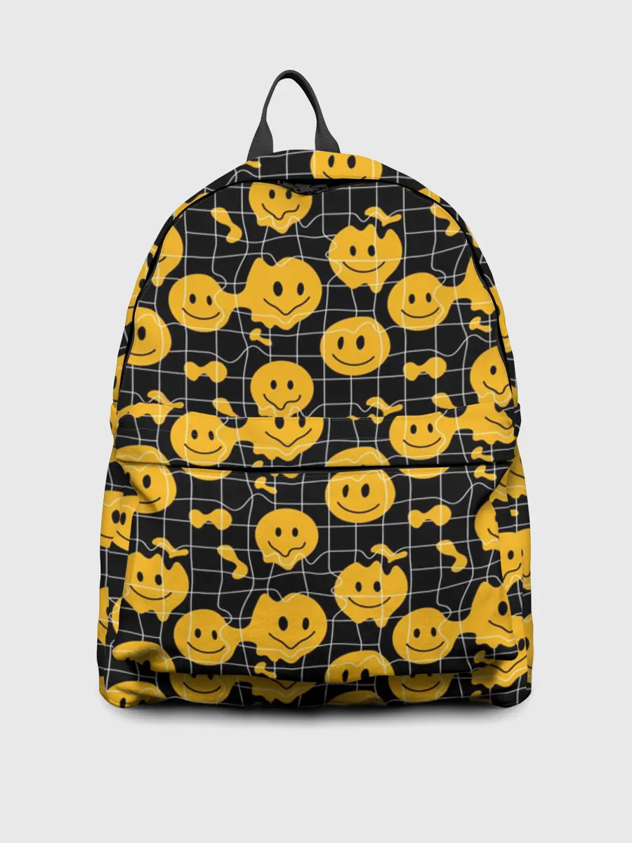 Рюкзак джинсовый / Психоделические смайлы