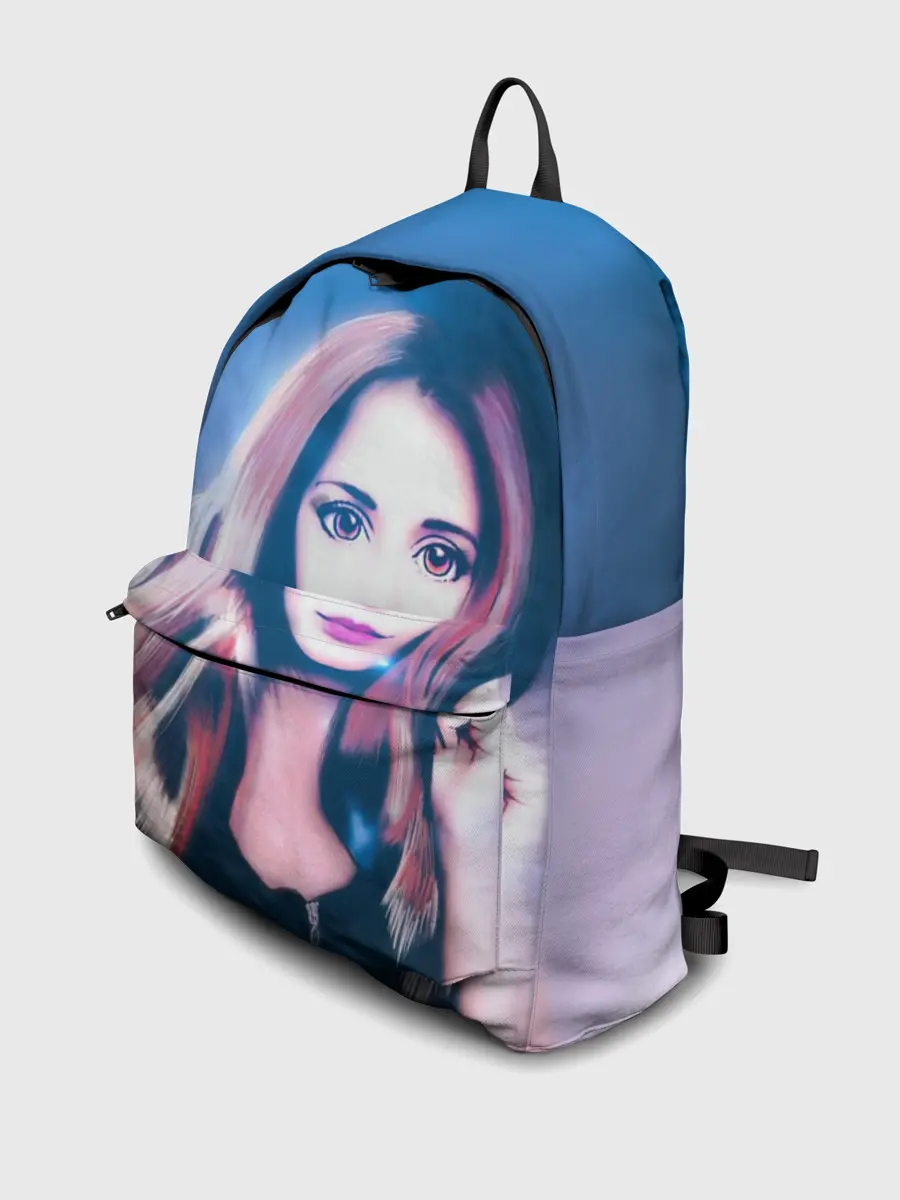 Рюкзак джинсовый / Девушка с большими глазами