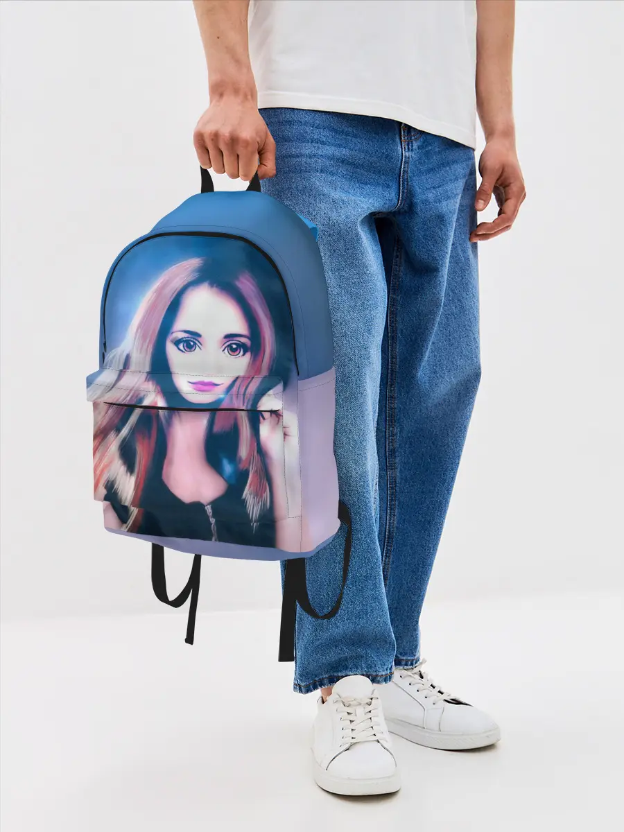 Рюкзак джинсовый / Девушка с большими глазами
