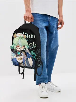 Рюкзак джинсовый / Сахароза / Genshin Impact