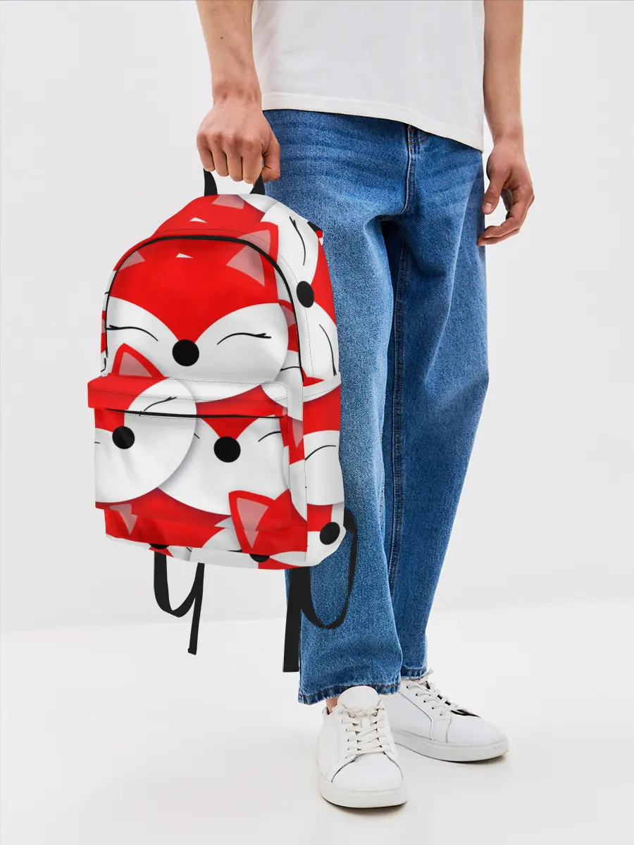 Рюкзак джинсовый / Лисёнок принт