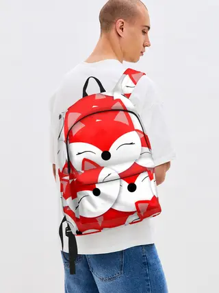 Рюкзак джинсовый / Лисёнок принт