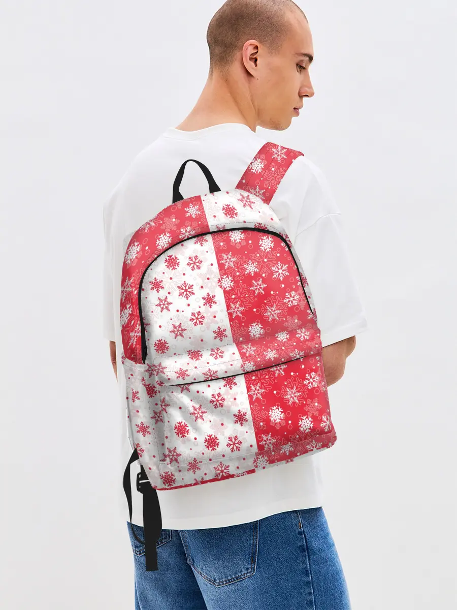 Рюкзак джинсовый / Снежинки - новогодние узоры