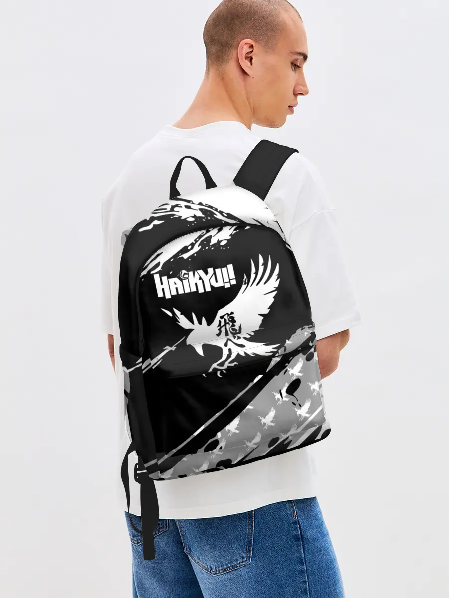 Рюкзак джинсовый / Haikyuu!! Ворон иероглиф