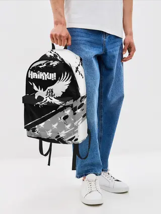 Рюкзак джинсовый / Haikyuu!! Ворон иероглиф