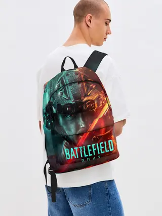 Рюкзак джинсовый / Battlefield 2042 Soldier face