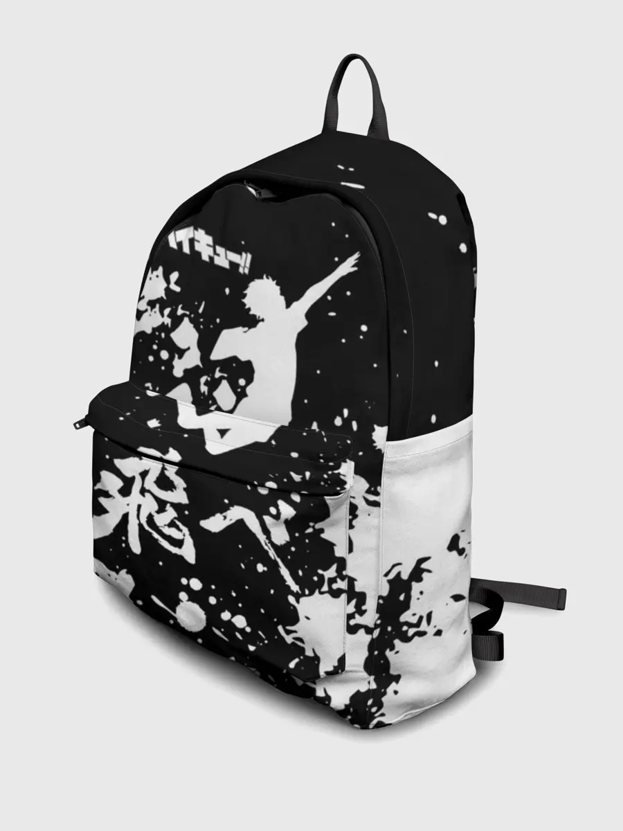 Рюкзак джинсовый / Fly High Haikyu!! черно - белый