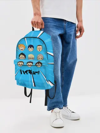 Рюкзак джинсовый / Игроки команды Карасуно | Haikyuu!!