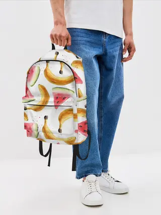 Рюкзак джинсовый / Летний фреш арбуз банан