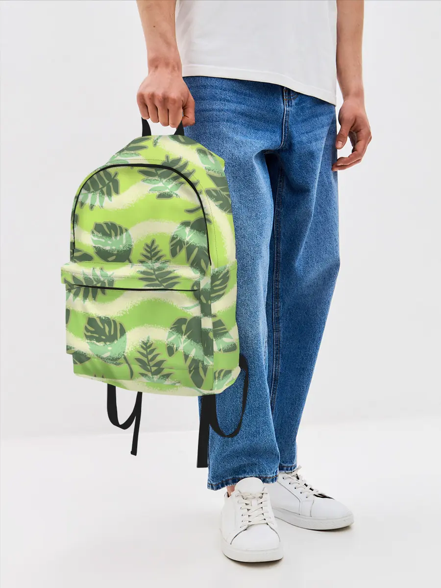 Рюкзак джинсовый / Тропический фон
