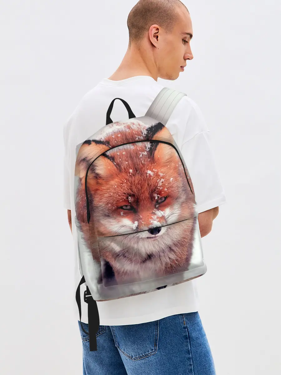 Рюкзак джинсовый / Лисица и снег
